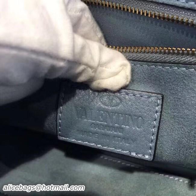 Best Quality VALENTINO Rockstud leather messenger bag 50055 blue