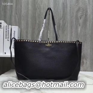 High Quality VALENTINO Origianl Leather Bag V2088 Black