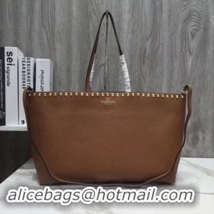 Fashion VALENTINO Origianl Leather Bag V2088 Brown