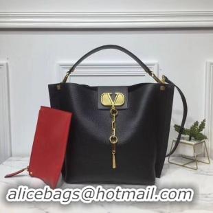 Fashion VALENTINO Origianl Leather Bag V0008 Black