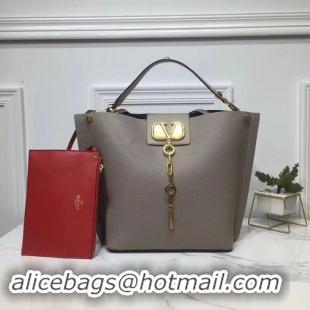 Best Quality VALENTINO Origianl Leather Bag V0008 Grey