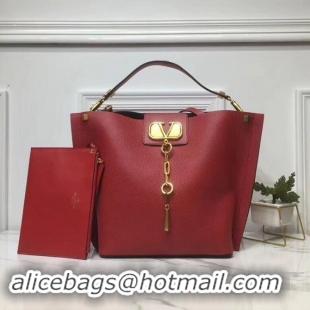 Luxury Quality VALENTINO Origianl Leather Bag V0008 Red