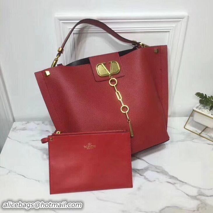 Luxury Quality VALENTINO Origianl Leather Bag V0008 Red