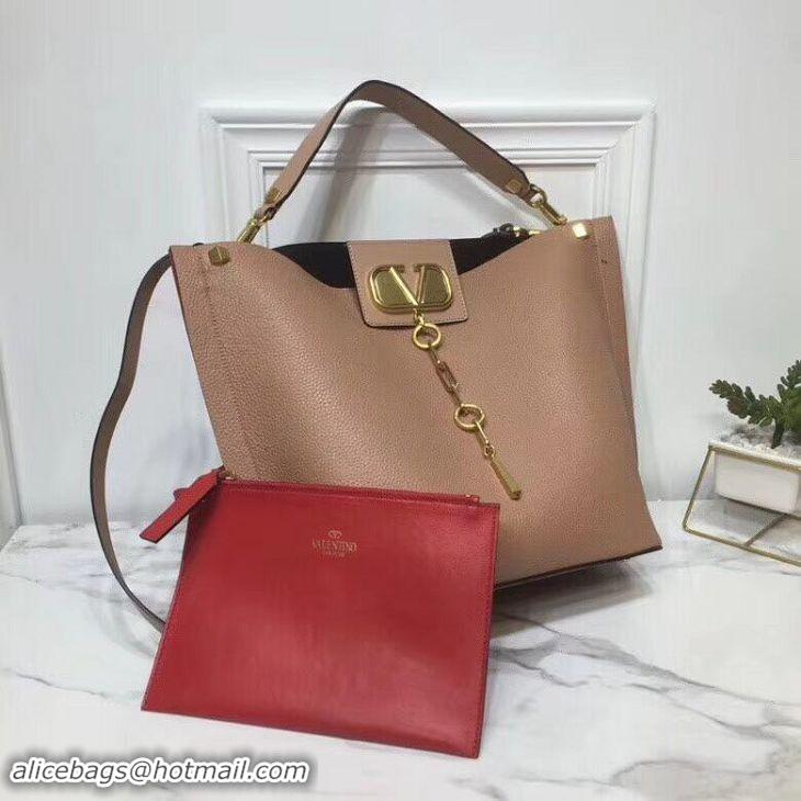 Charming VALENTINO Origianl Leather Bag V0008 Apricot