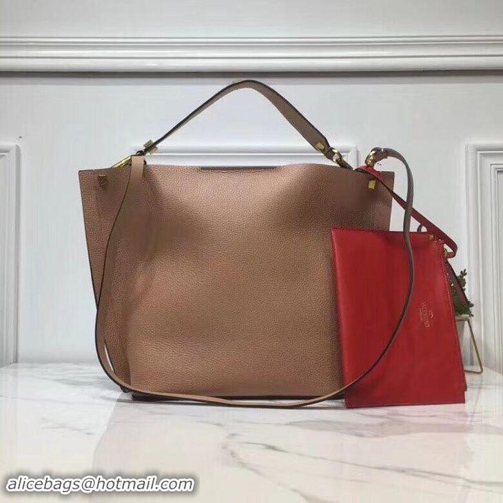 Charming VALENTINO Origianl Leather Bag V0008 Apricot