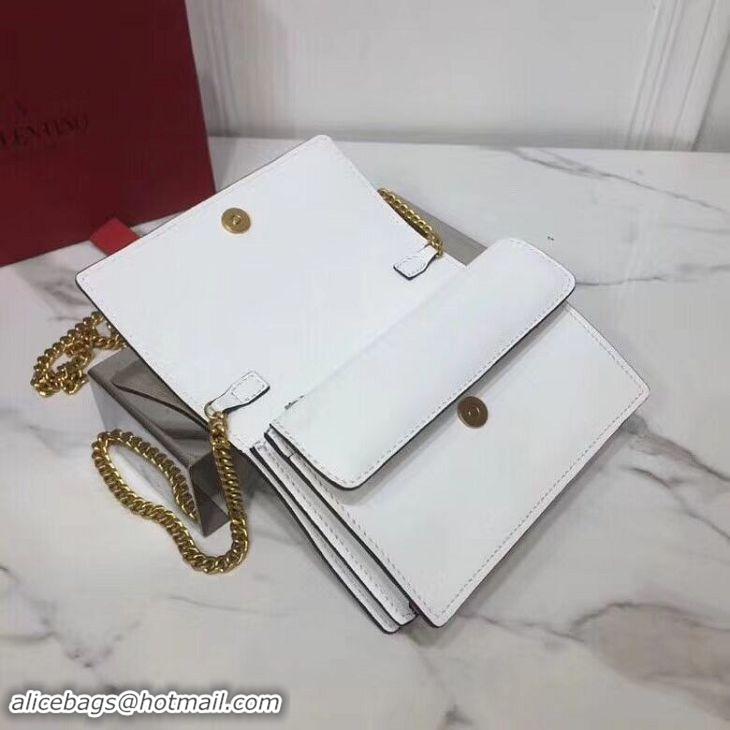 Top Quality VALENTINO Origianl Leather Bag V0009 White