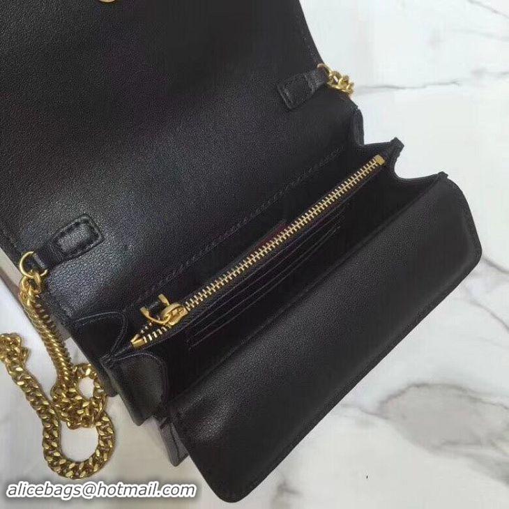 Fashion VALENTINO Origianl Leather Bag V0009 Black