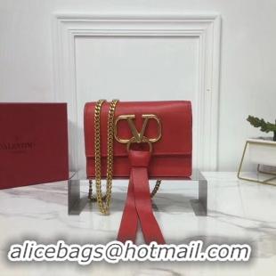 Perfect VALENTINO Origianl Leather Bag V0009 Red