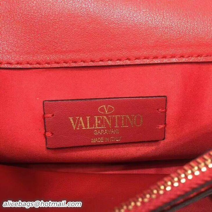 Perfect VALENTINO Origianl Leather Bag V0009 Red