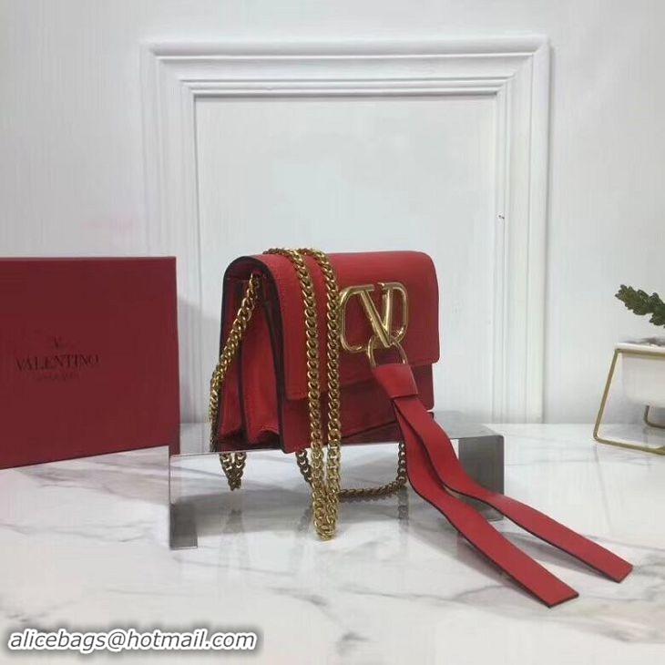 Perfect VALENTINO Origianl Leather Bag V0009 Red