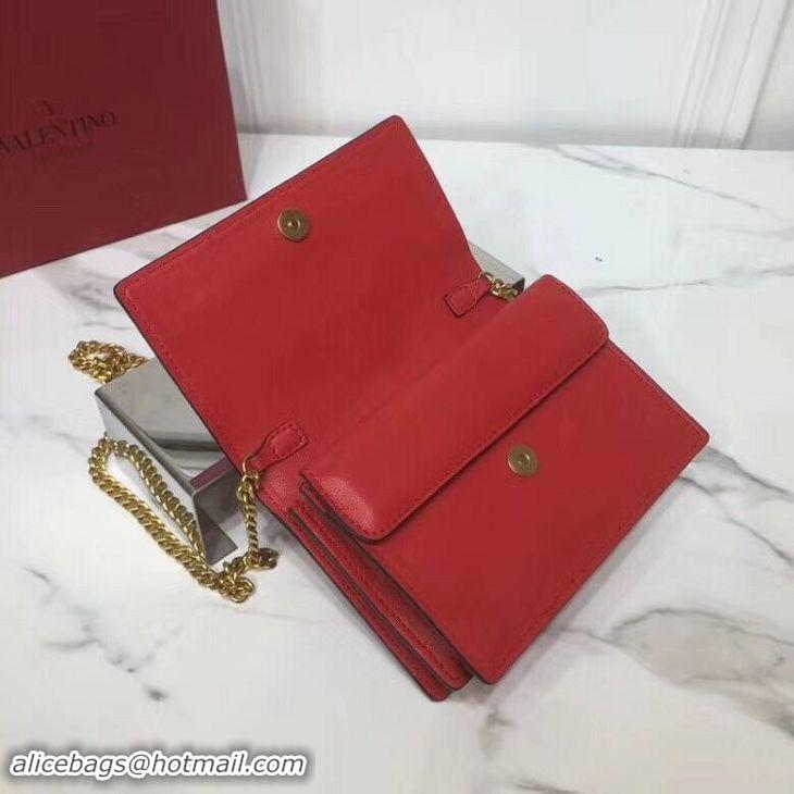 Perfect VALENTINO Origianl Leather Bag V0009 Red