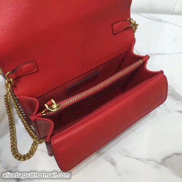 Perfect VALENTINO Origianl Leather Bag V0009 Red