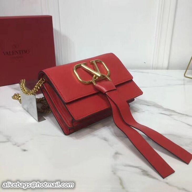 Perfect VALENTINO Origianl Leather Bag V0009 Red