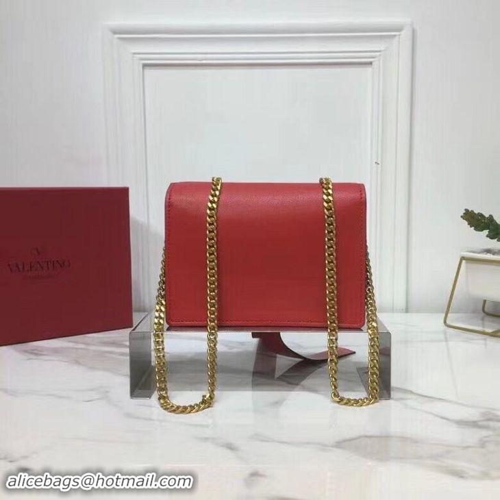 Perfect VALENTINO Origianl Leather Bag V0009 Red