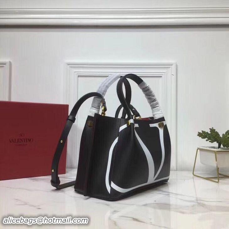 Unique Style VALENTINO Origianl Leather Bag V0099 Black