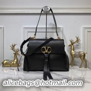 Crafted VALENTINO Origianl Leather Bag V0012 Black