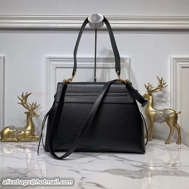 Crafted VALENTINO Origianl Leather Bag V0012 Black