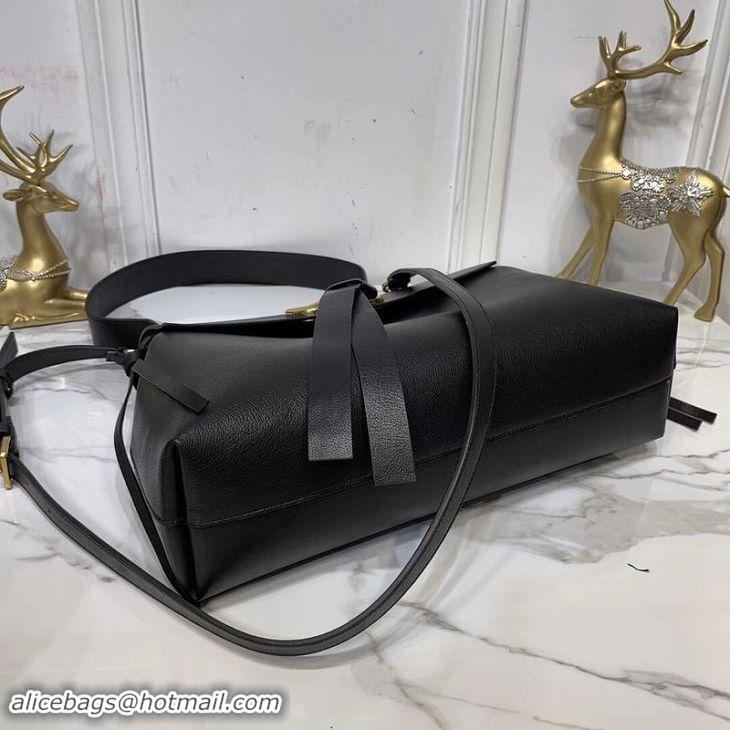 Crafted VALENTINO Origianl Leather Bag V0012 Black