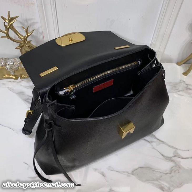 Crafted VALENTINO Origianl Leather Bag V0012 Black