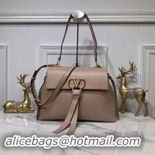 New Style VALENTINO Origianl Leather Bag V0012 Nude