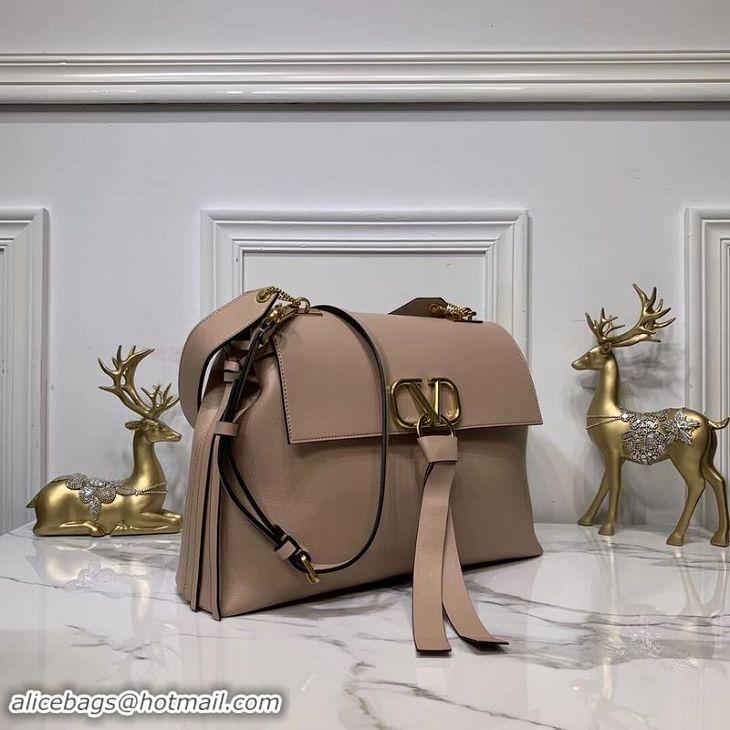 New Style VALENTINO Origianl Leather Bag V0012 Nude