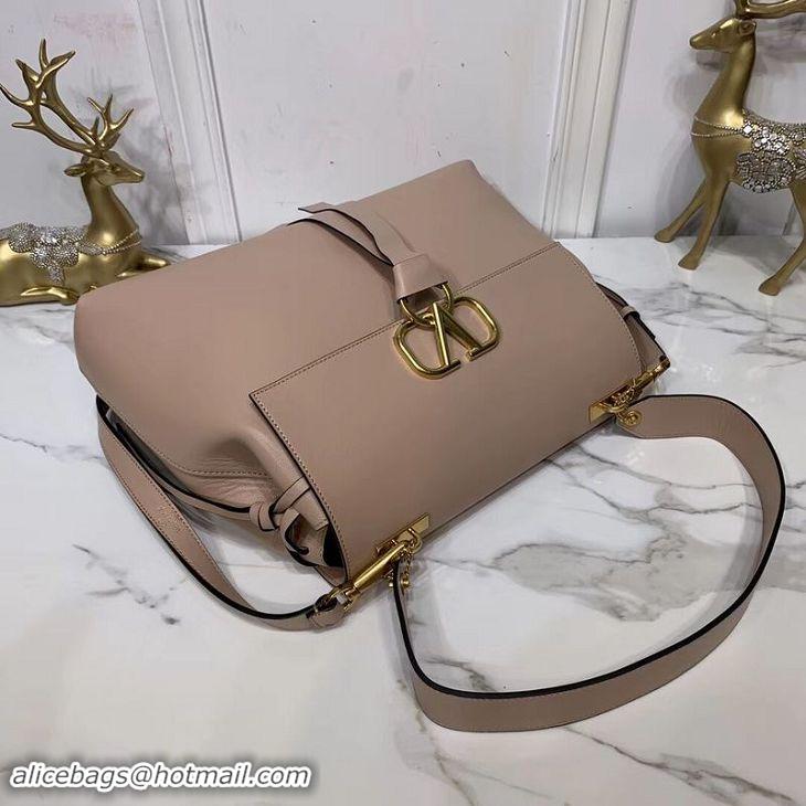 New Style VALENTINO Origianl Leather Bag V0012 Nude