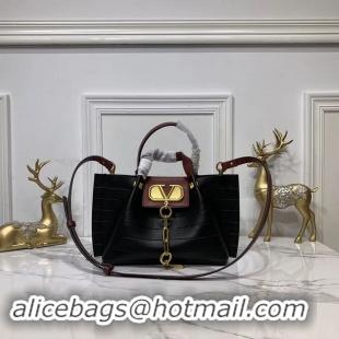 Sumptuous VALENTINO Origianl Leather Bag V0052H Black