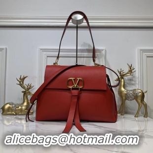 Pretty Style VALENTINO Origianl Leather Bag V0012 Red