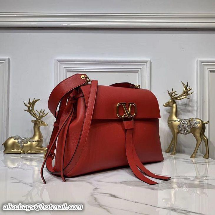 Pretty Style VALENTINO Origianl Leather Bag V0012 Red