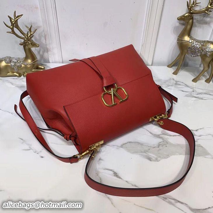 Pretty Style VALENTINO Origianl Leather Bag V0012 Red