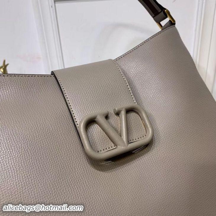 Best Product VALENTINO Origianl Palm Leather Bag V5002 Gray