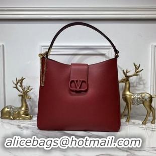 Luxurious VALENTINO Origianl Palm Leather Bag V5002 Wine