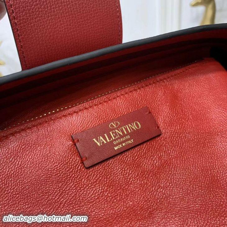 Luxurious VALENTINO Origianl Palm Leather Bag V5002 Wine