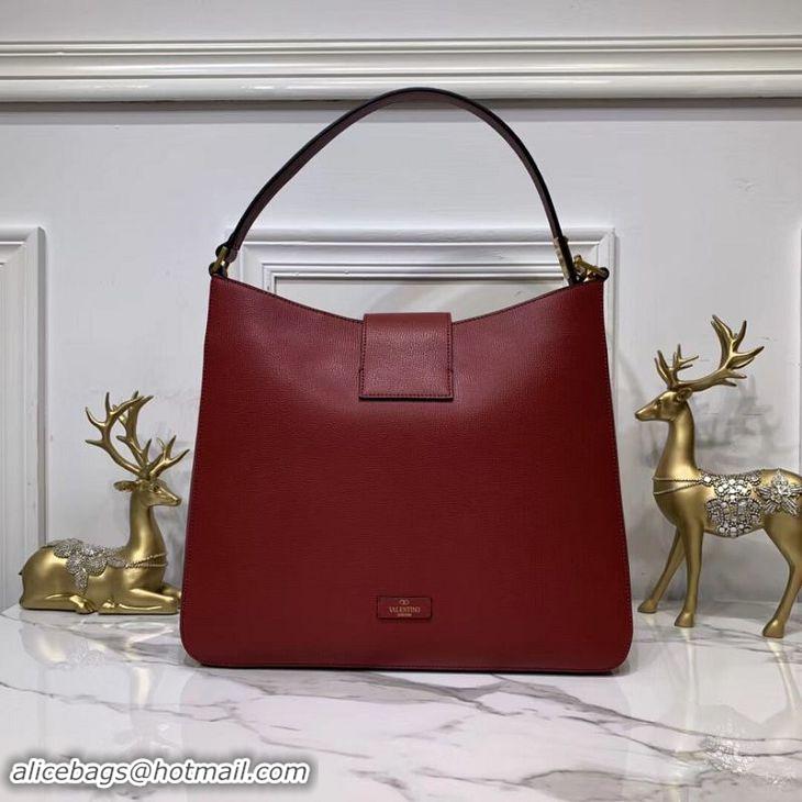 Luxurious VALENTINO Origianl Palm Leather Bag V5002 Wine