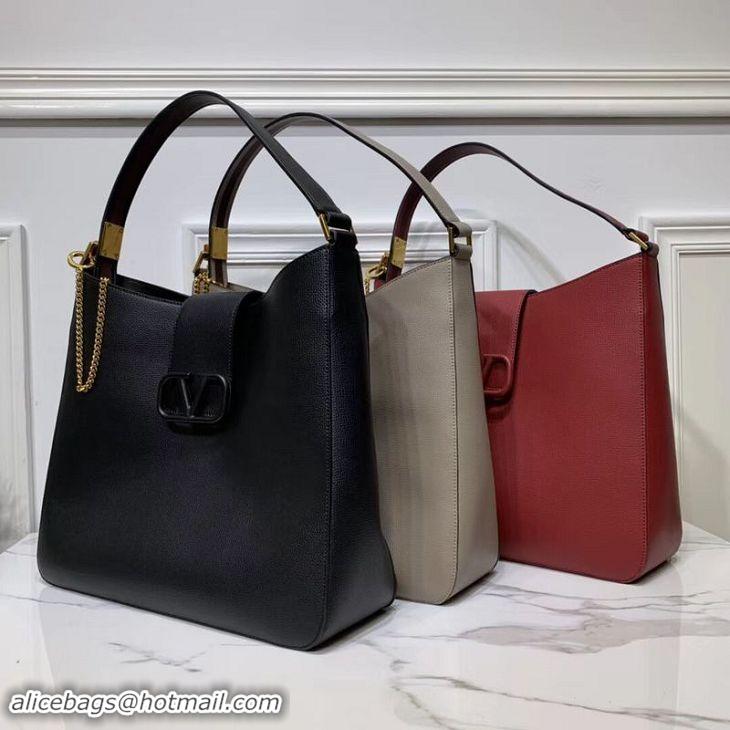 Luxurious VALENTINO Origianl Palm Leather Bag V5002 Wine