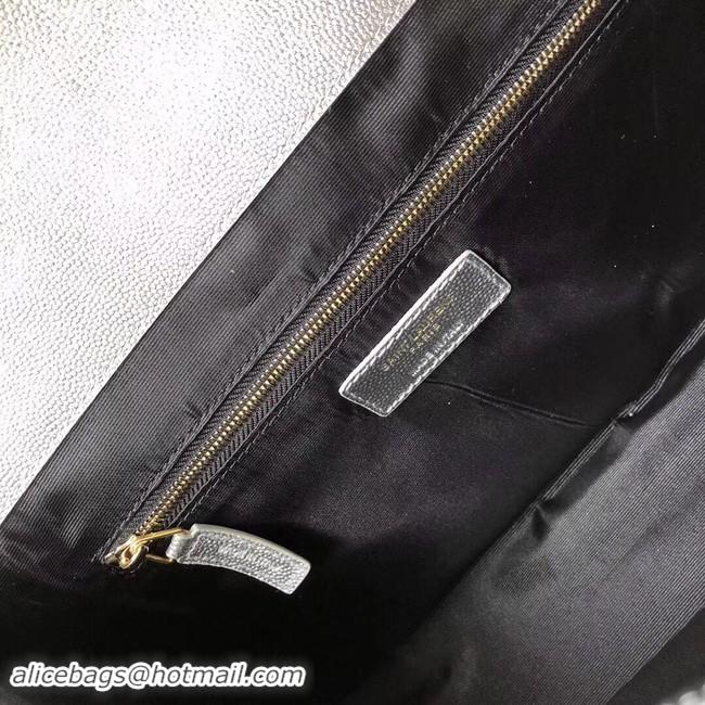 Pretty Style YSL Flap Bag Calfskin Leather 396910 silver