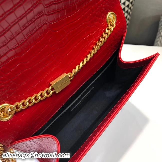 Duplicate SAINT LAURENT Kate croc-embossed leather shoulder bag 474366 red