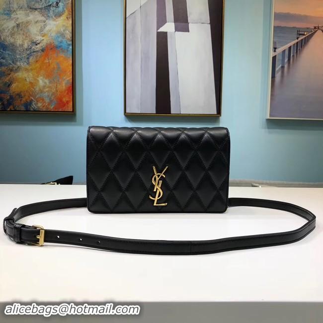 Classic SAINT LAURENT Angie quilted leather shoulder bag 568906 black