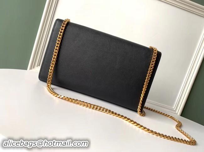 Luxury SAINT LAURENT Monogram Kate medium leather shoulder bag 354055 black