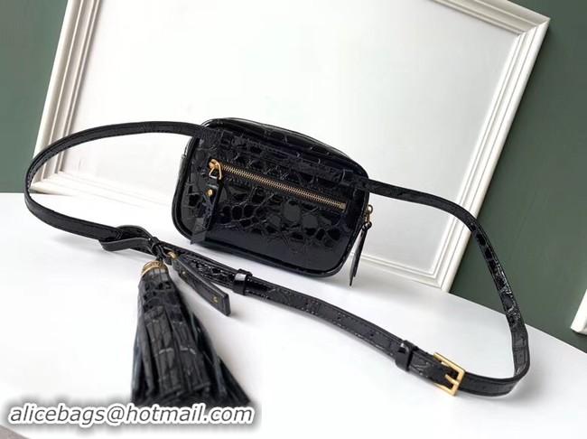 Luxury SAINT LAURENT leather shoulder bag 536650 black