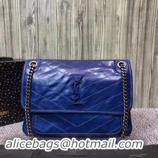 High Quality SAINT LAURENT Medium Niki leather shoulder bag 61060 blue