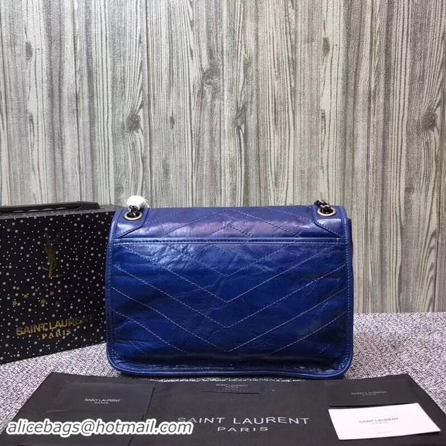 High Quality SAINT LAURENT Medium Niki leather shoulder bag 61060 blue