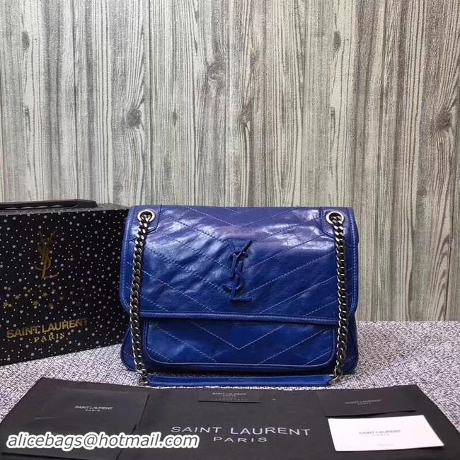 High Quality SAINT LAURENT Medium Niki leather shoulder bag 61060 blue