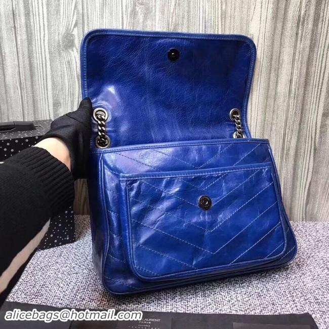 High Quality SAINT LAURENT Medium Niki leather shoulder bag 61060 blue