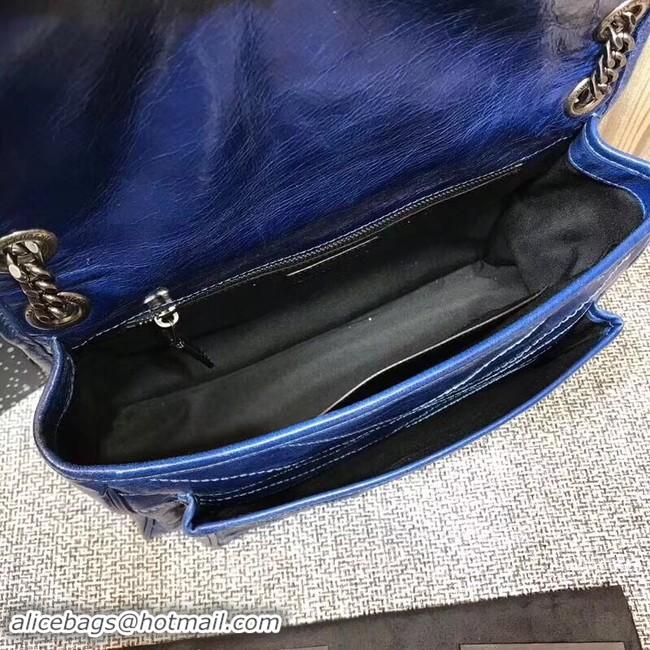 High Quality SAINT LAURENT Medium Niki leather shoulder bag 61060 blue