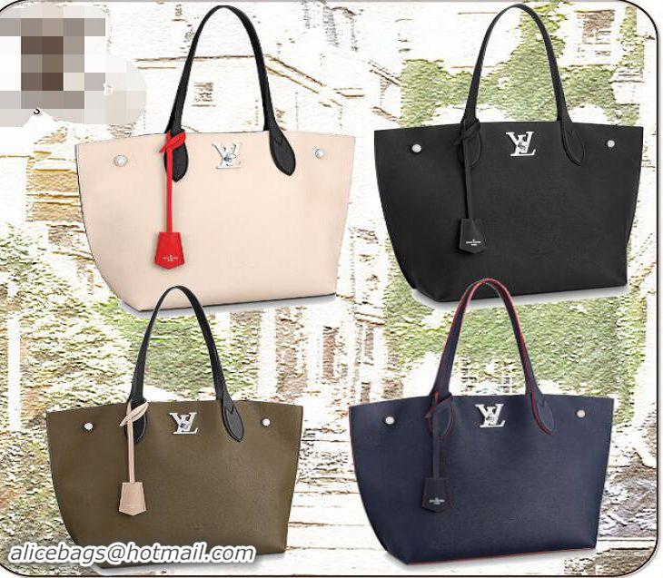 Hot Fashion Louis Vuitton Soft Calfskin Lockme Go Tote Bag M55523