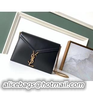 Charming SAINT LAURENT Cassandra leather shoulder bag 532750 black