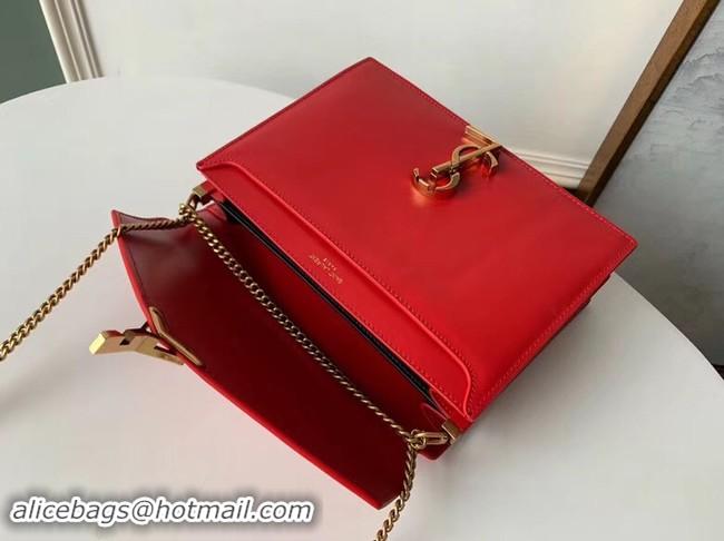 Discount SAINT LAURENT Cassandra leather shoulder bag 532750 red