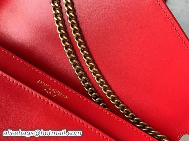 Discount SAINT LAURENT Cassandra leather shoulder bag 532750 red