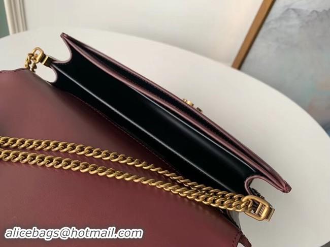 New Style SAINT LAURENT Cassandra leather shoulder bag 532750 Burgundy